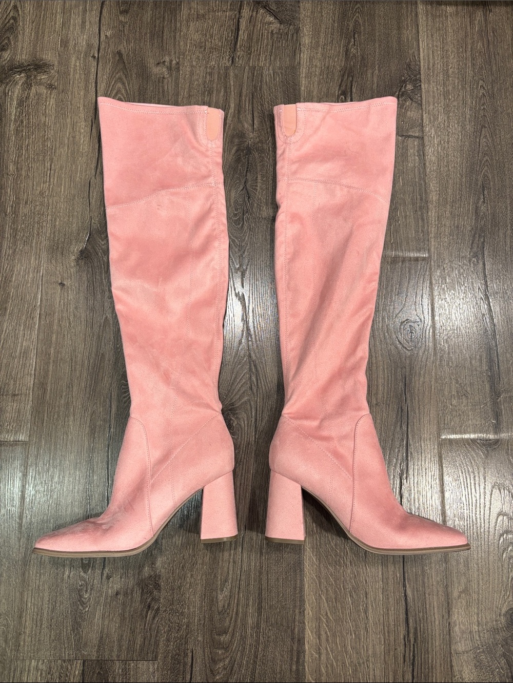 Marco fisher brand Pink Over-the-Knee Block Heel Boots